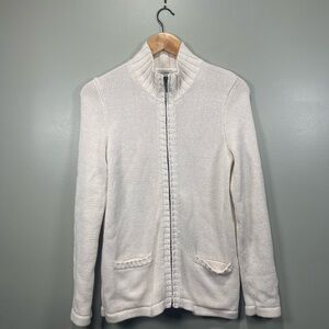 L.L. Bean Women's Small Cream Cardigan Sweater
